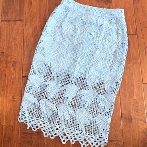 J.O.A. Light blue lace pencil skirt L